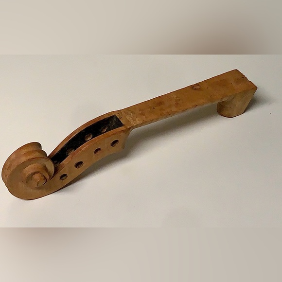 Vintage Artisan Luthier Crafted Hardwood Violin Fiddle Neck Head Raw - Picture 4 of 12